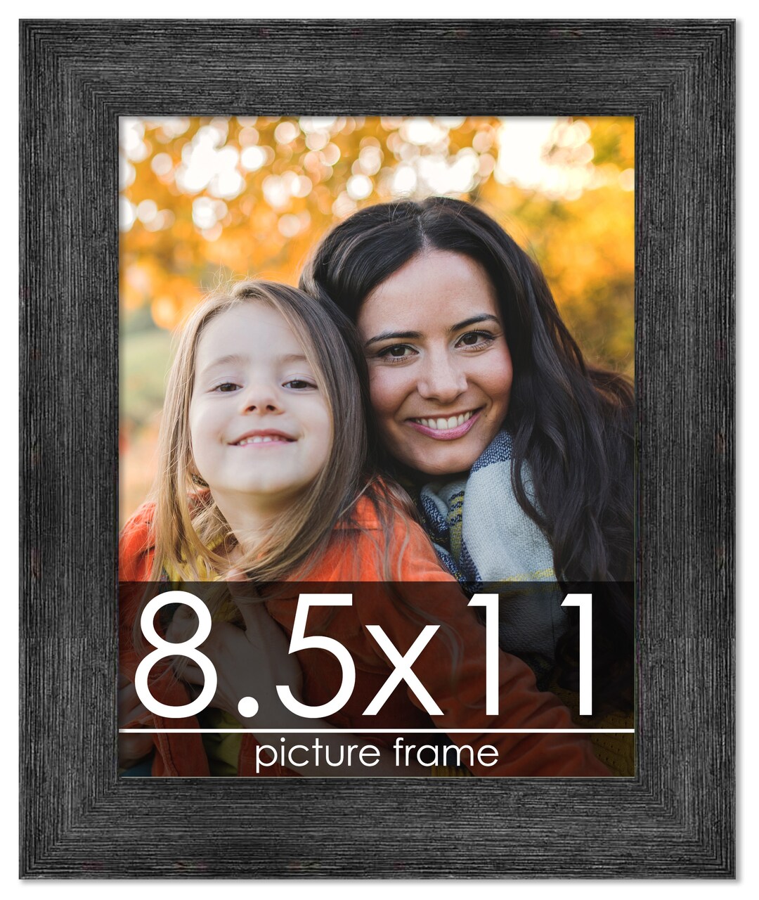 Photo Size Contemporary Black Frame - UV Acrylic, Foam Board Backing, Hanging Hardware